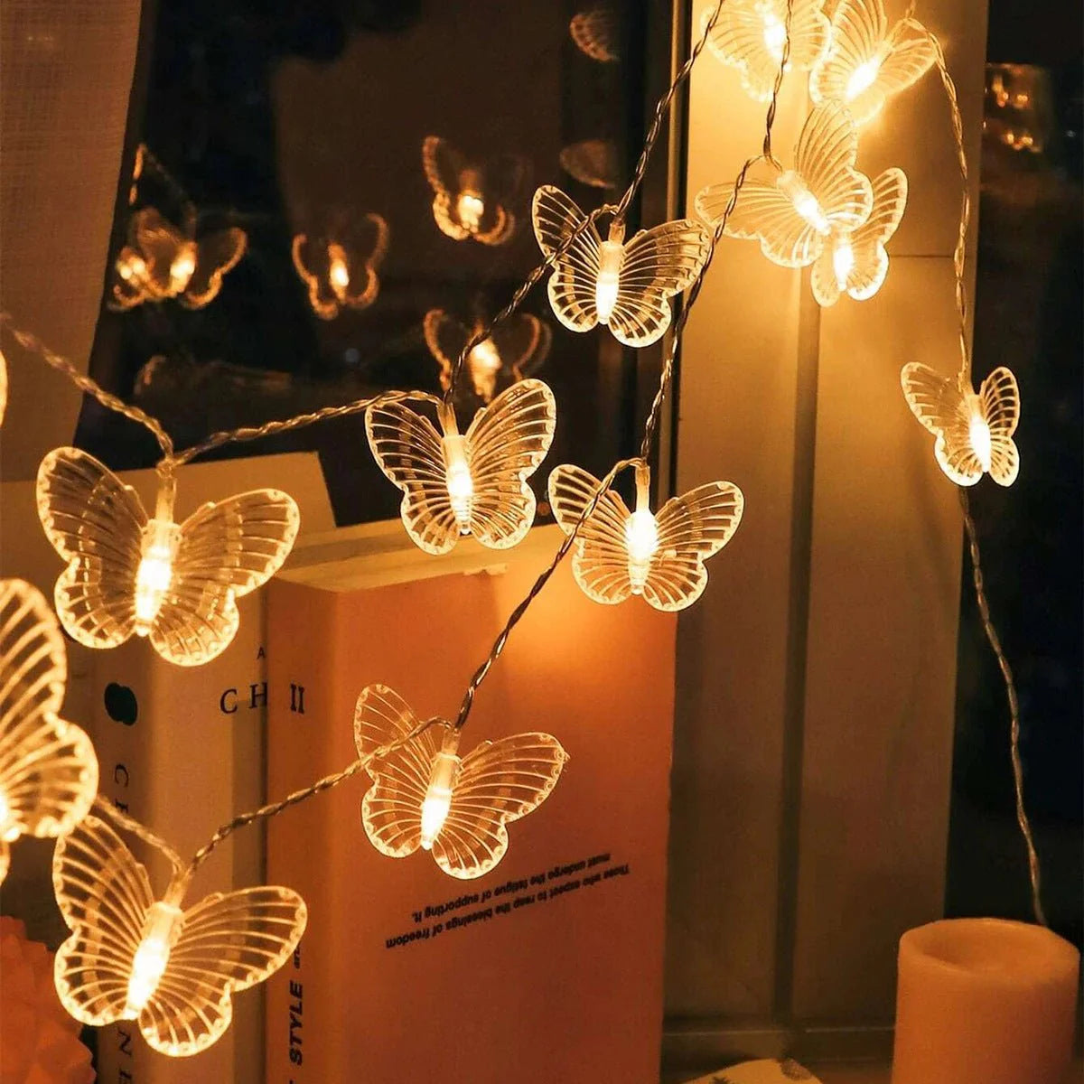 Butterfly Christmas Decoration Light String 3 Meters 20 Lights